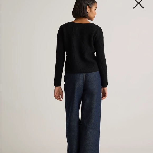 NWOT / Quince Yak Soft Rib Crew Cardigan in Black - Picture 7 of 7